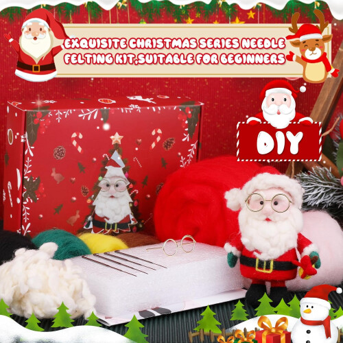NadelfilzKits  Needle felting with basic tools  Santa dolls  Christmas tree 1