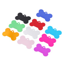 10piece Pet ID Tag Set, Boneshaped, Durable Aluminum, Engraved Name and Number, Random Colors