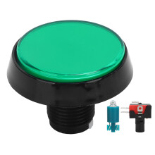 LED-es megvilágítású nyomógombos arcade nyomógombok videojáték-konzolhoz, nagy láthatóságú, nagy, kerek kialakítású, 12 V-os