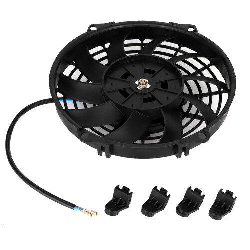 Slanke elektrische radiatorventilator met push-pull-functie voor optimale koeling en universele pasvorm, duurzame constructie.