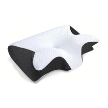 Curolex Ergonomic Pillow Orthopedic Neck Pillow Made of Memory Foam Ergonomically Shaped Pillow for Side, Back, and Stomach Sleepers Black