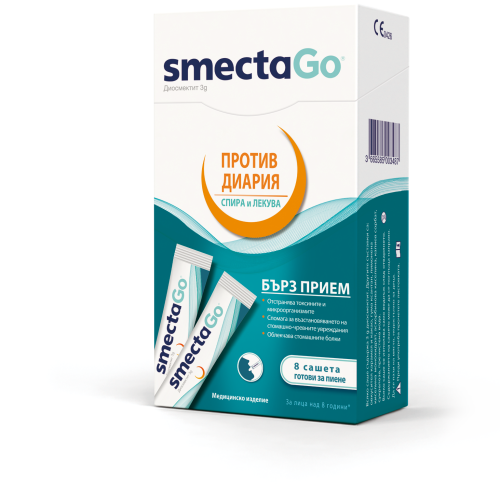 SMECTA GO Suspension zum Einnehmen lindert Durchfall, 8 Beutel 2