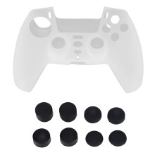 Husă de protecție din silicon moale, antiderapantă, cu mânere pentru degetul mare, design ergonomic pentru o experiență de joc îmbunătățită