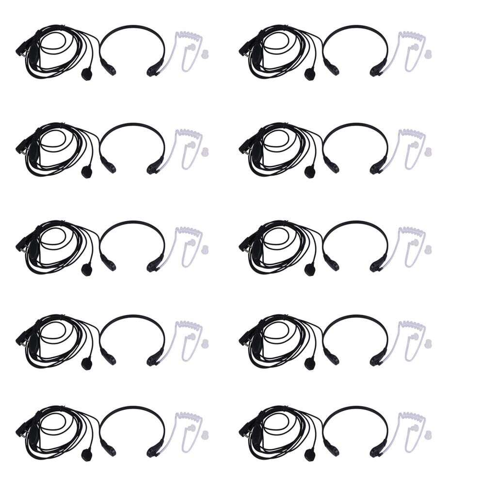 10X Throat Microphone Vibration Headset Earpiece For Two Way Radio Baofeng Uv-5R Uv-82 Uv-B6 Bf-888S 4711457754045