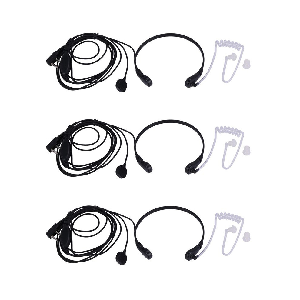 3X Throat Microphone Vibration Headset Earpiece For Two Way Radio Baofeng Uv-5R Uv-82 Uv-B6 Bf-888S 4712150877031