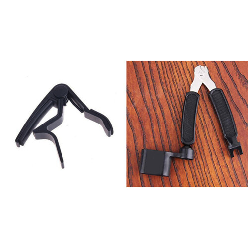 One Hand Quick Change Capo with 3 in 1 Guitar Peg String Winder + String Pin Puller + String Cutter 1