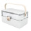 Large White Plastic Cosmetic Storage Box with Handle, 1.55kg 1
