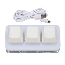 Mini USB makró billentyűzet RGB világítással, három billentyűvel, mechanikus játékpad, amely támogatja a gyorscserélhető kapcsolókat és