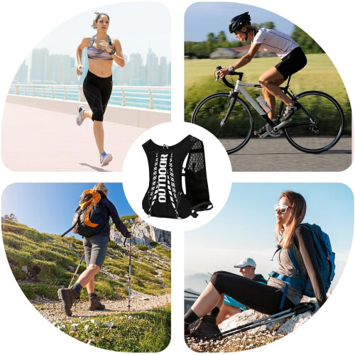 Hydration Backpack, 5L Water Backpack for Sports with Reflective Strips Black B 2