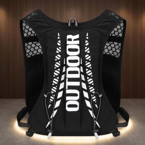 Hydration Backpack, 5L Water Backpack for Sports with Reflective Strips Black B 1