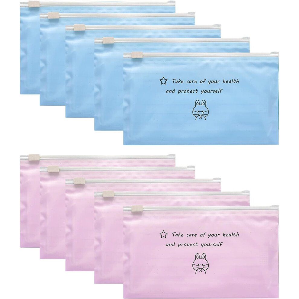 Compact Cosmetic Container, Practical and Protective Face Cover Organizer Case for Travel, Dustproof Waterproof Zipper Storage Bag in Assorted Colors,