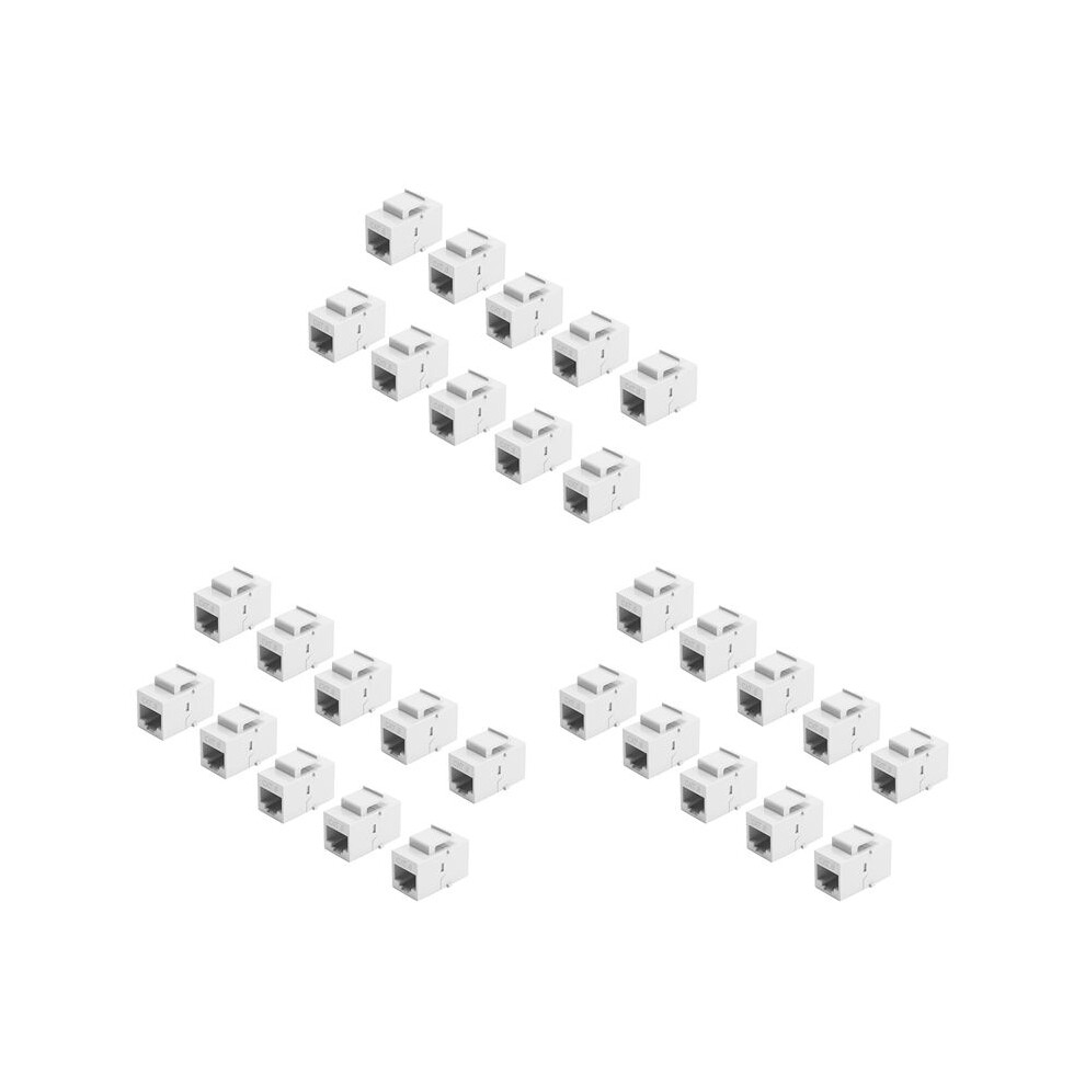 30Pcs Rj45 Connector Keystone Jack Cat6 Extension Coupler Ethernet Network Lan Cat 6 Coupler Jacks Extend Adapter, White 4714011735580