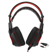 Verstellbares Gaming-Headset mit verstellbarem Kopfbügel, RGB-LED-Beleuchtung, Mikrofon mit Geräuschunterdrückung, treiberlosem
