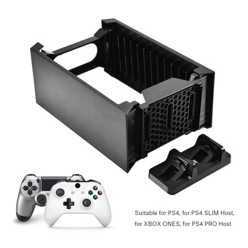Διπλός φορτιστής για χειριστήρια PS4, βάση ψύξης με ένδειξη LED και κάθετο 2