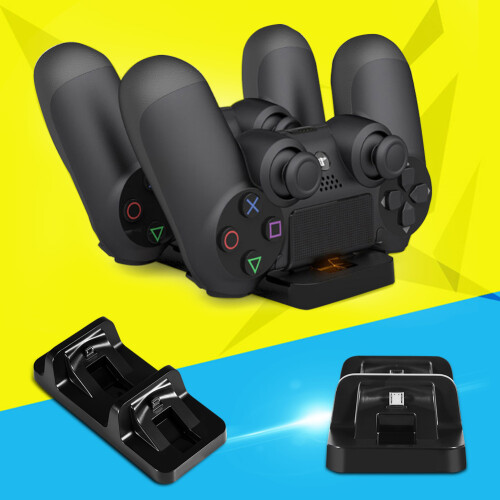 Διπλή βάση φόρτισης για χειριστήρια PS4, γρήγορη φόρτιση, ταυτόχρονη φόρτιση, 1