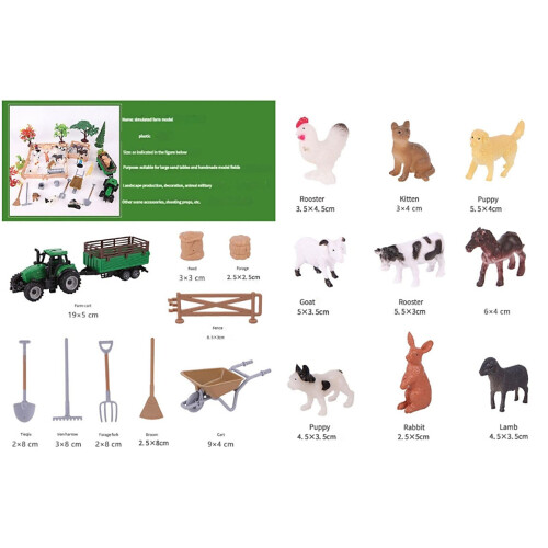 42-delige boerderijdierenspeelgoedset Plastic 2