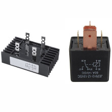 1 Pcs 100Amp 1200Volts 4 Pins 1 Phase Diode Bridge Rectifier & 1 Pcs 80A 12V 5 Pin DIY Power Relay Car Truck Vehicle