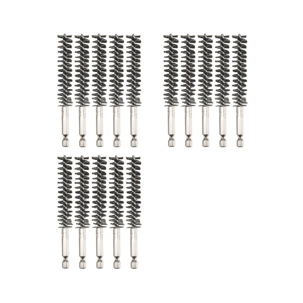 15X Stainless Steel Bore Brush Wire Brush For Power Drill Cleaning Wire Brush Stainless Steel Brush With Hex Shank 4713509551565