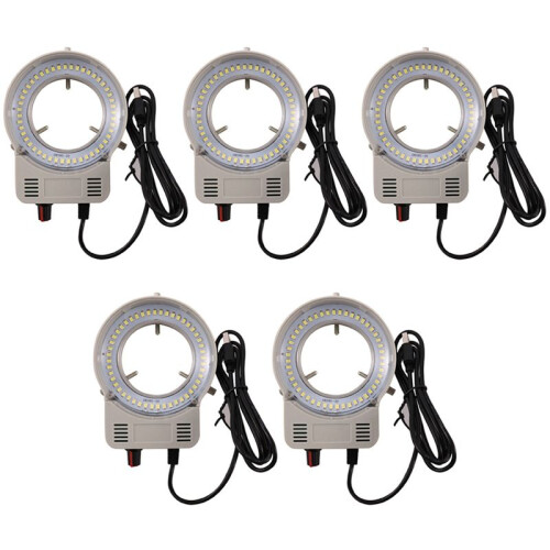 5X 48 LED Industrial Microscope Camera Light Source Ring Lamp Light  Lamp Adjustable Brightness USB Interface