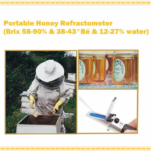 Honey Refractometer 58–92% Brix 38–43Baume for Beekeepers Winemaking 1
