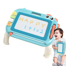 Children's magnetic drawing board with detachable legs, for home, travel, school, blue