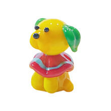 Statue d'ours de chien faite Ă la main,-Petit chien jaune