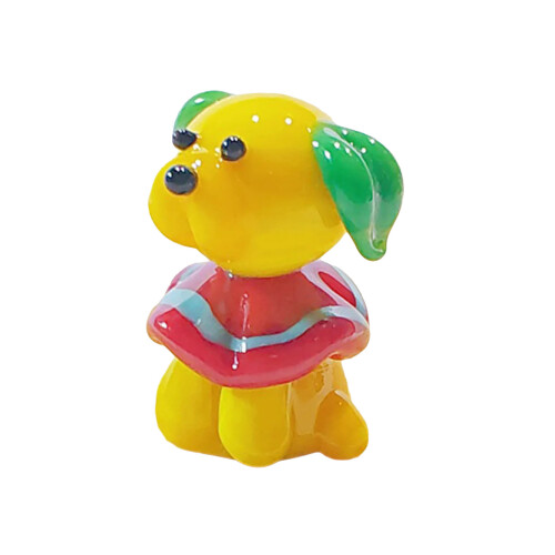 Statue d'ours de chien faite à la main,-Petit chien jaune
