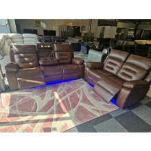 Hafsa 3 + 2 Brown Electric Recliner Sofa Set