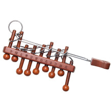 Brain Teaser Nine Linked Rings Puzzle Sequential Movement Chinese Educational Wooden Toy, Traditional for Teenagers