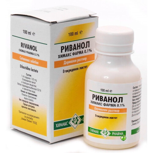 Rivanol 100 ml 0,1% antiseptische cutane oplossing