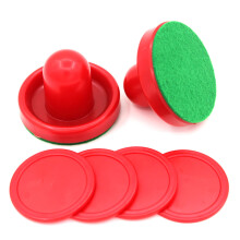 Air hockey accessories, table hockey pushers, accessories, goal handles, paddles, replacement parts for game tables, red