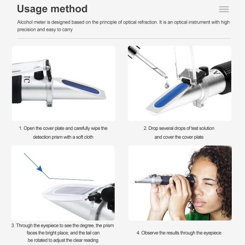 Handheld Sugar Refractometer Digital Tester 025% Alcohol 040% Brix (with Box) 2
