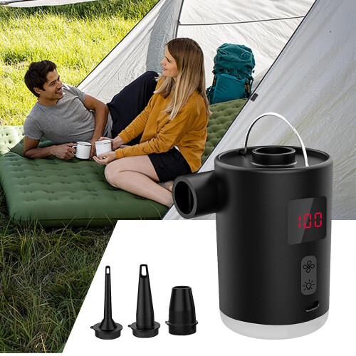 Portable Inflatable Air Pump, Rechargeable Pool Float Pump with LED Light 2