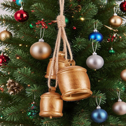 Stylish Christmas Tree Bell Pendant Decoration Metal-E 2