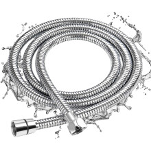 Mangueira de chuveiro extra longa, em aço inoxidável, com 200 cm de flexibilidade que evita dobras, resistente à corrosão e à alta pressão, e