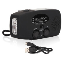 Solar Powered Emergency Weather Radio Hand Crank Self Powered AM FM WB Radios LED Flashlight Power Bank SOS Alarm Compact Survival Radio For Hurricane