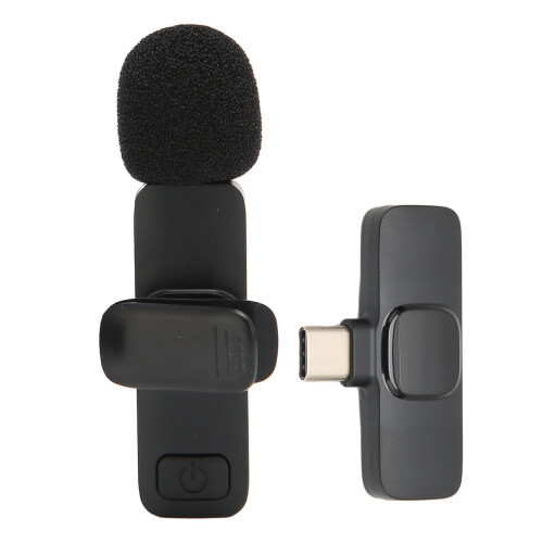 Microfon cu reducere a zgomotului cu sunet clar pentru creatorii de conținut, mini microfon omnidirecțional wireless, lavalieră Bluetooth, plug 2