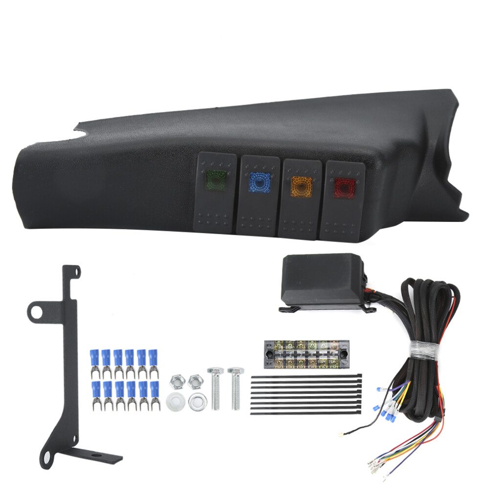 A Pillar Rocker Switch Pod 4 Jeep Jk Left Side Panel Plug & Play Independent Control Led Working Indicator Aftermarket Replacement Lights Thermal 9139052956261