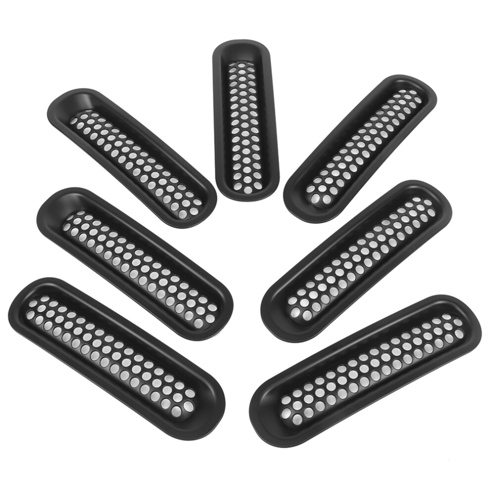 Mesh Grille Cover For Jeep Wrangler Jk Jku, Grille Inserts With Abs Plastic Matte Finish Aggressive Off Road Styling And Easy To Install Design Black 9139052956179