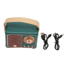 Altavoz portátil con aspecto vintage, tecnología Bluetooth, llamadas manos libres y sistema de mejora de graves. Altavoz inalámbrico compacto para