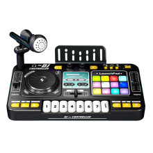 Kinder DJ Mixer Toy, Musical Toy, Piano Keyboard with Microphone and DJ Turntable, Bluetooth (BK2)