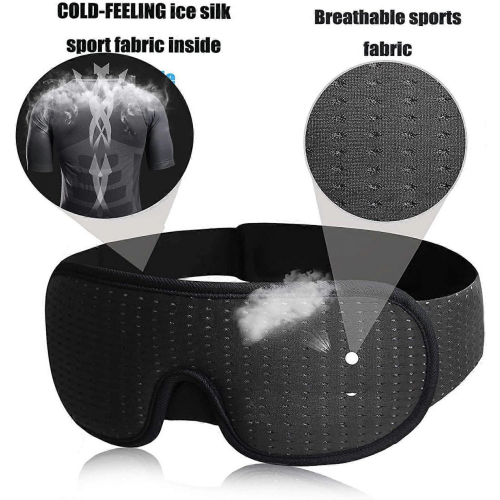 (Μαύρη) Μάσκα 3D Συμβατή με Μάσκα Ύπνου, Μαλακά, Υπνόσακα με Επένδυση που Αποτρέ 2