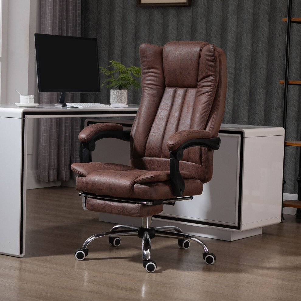 Vinsetto Unisex Brown Executive Office Chair Computer Desk Chair For Home W/ Footrest In - Image 4