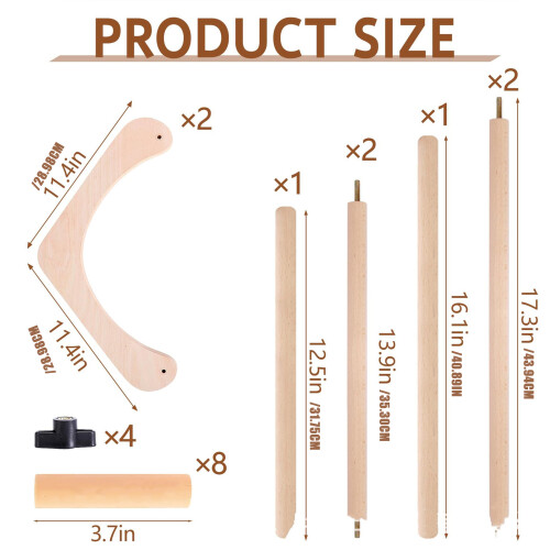 Houten borduurring met scrollframe, verstelbare desktop houten 2