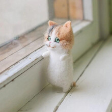 DIY Cat Wool Felt Material Kit for Handmade Doll Creation Complete Needle Felting Tools ( The ) The