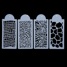 Cake slice, cake decoration, cake stencils for buttercream, 4pcs DIY cookie flower fondant side reusable baking cake stencils wedding decoration