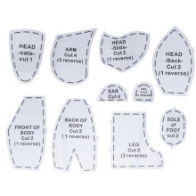 Sewing Templates for Memory Bears  Cute Doll Quilt Pattern, Sewing Practice Templates 10 Pieces for Home Craft Projects M