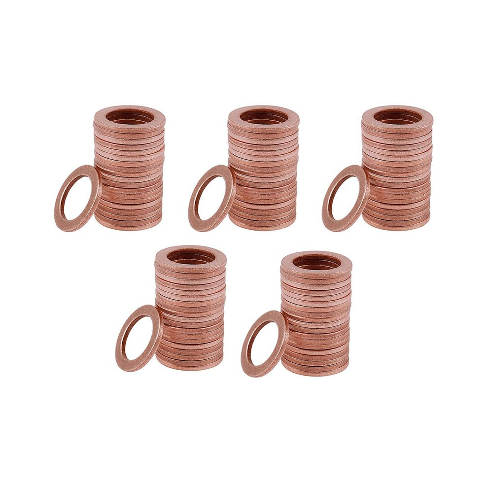 100Pcs 12Mm X 18Mm X 1.5Mm Copper Flat Washer Ring Sealing Fitting 6132625380244