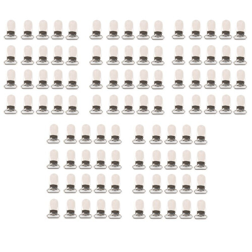 100 x Braces Clips Strap Hooks 20 mm Silver Coloured