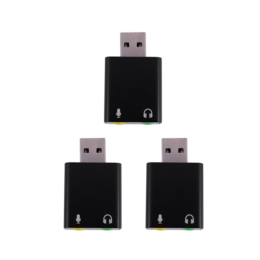 3X 7.1-Channel Aluminum Alloy Usb Sound Card Computer External Sound Card Usb7.1 Sound Card Analog Sound Card 6133869959456